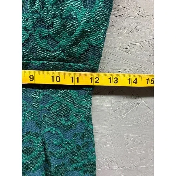 ABS Allen Schwartz Teal Lace Midi Dress - Picture 7 of 10